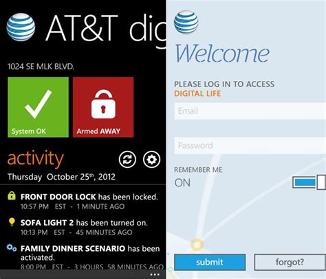 at&t digital life my account.